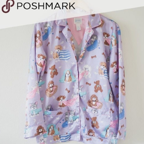 Nick & Nora Other - Nick and Nora satin puppy puppies dog pajamas 6 6X